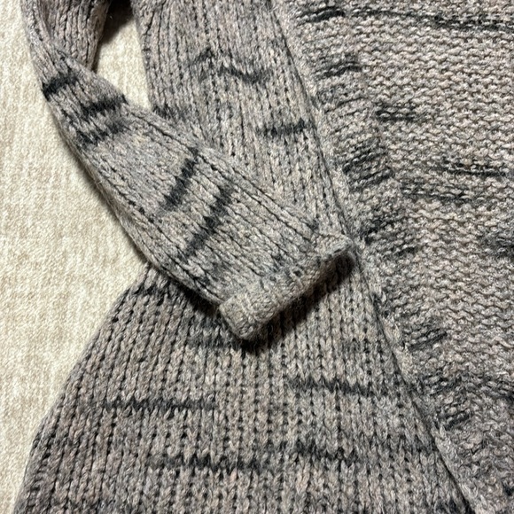 1x large XL Elsamanda Wool blend Mohair GREY mix cardigan chunky knit - Picture 3 of 5